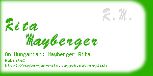 rita mayberger business card